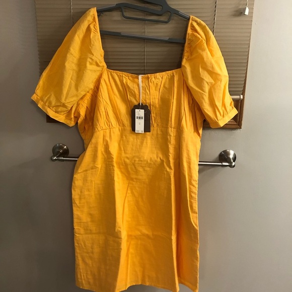 NWT Anthropologie Gathered Puff Sleeve mini dress - Picture 2 of 5